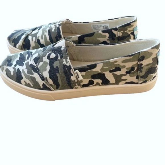 NEW Toms Dirty Olive Camouflage Print Women’s Alpargata Slip-On — SZ 6 - Picture 5 of 11
